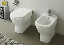 Serie tesi new aquablade® filo parete wc t353601 + bidet t354001 + sedile codice prod: T353601+T354001 product photo