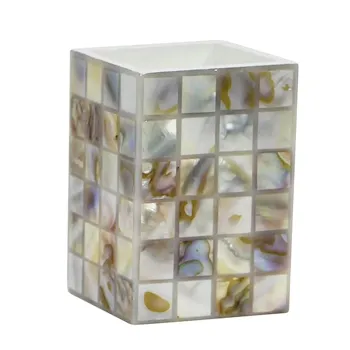 Perl bicchiere poliresina decori con mosaico effetto madreperla codice prod: QD9100MA product photo Foto2 L2