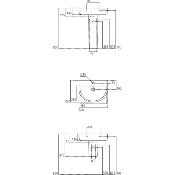 Connect arc lavabo 1 foro 60x46 codice prod: E713501 product photo Foto1 L2