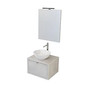 Home mobile 60 cm sospeso con lavabo, specchio e lampada led grigio cielo codice prod: 5DMSK15.049 product photo Default L2