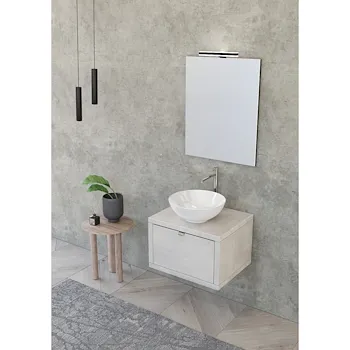 Home mobile 60 cm sospeso con lavabo, specchio e lampada led grigio cielo codice prod: 5DMSK15.049 product photo Foto2 L2