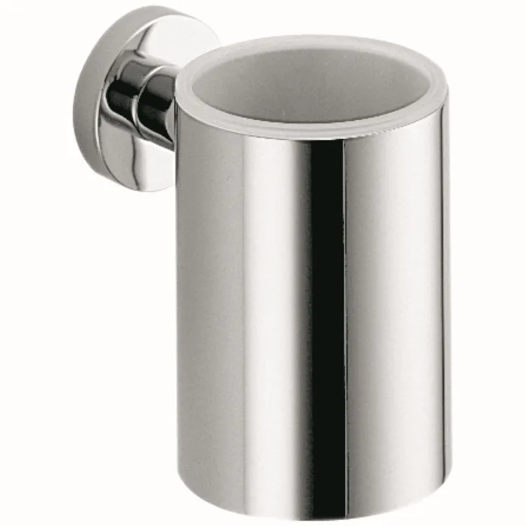 Plus porta bicchiere inamovibile vetro satinato interno cromato codice prod: W49020CR product photo