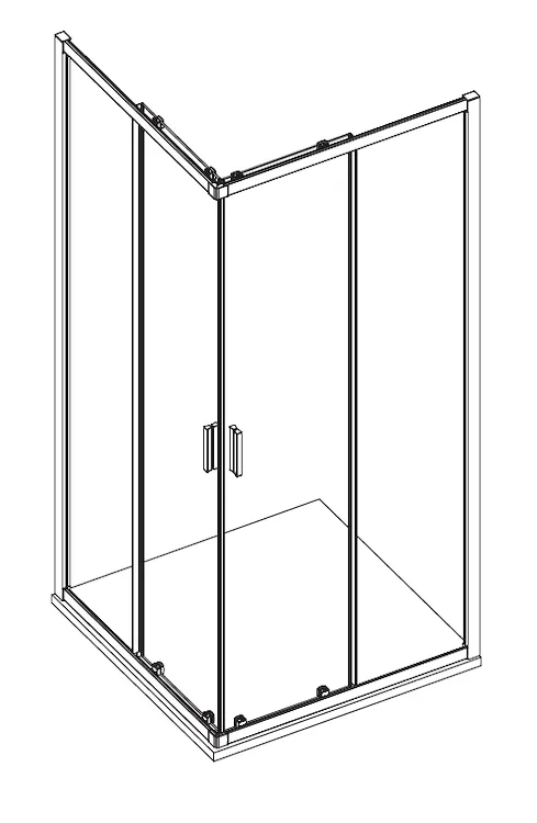 Doppia porta scorrev.hall quick 80 cm angolo reversibile cromo codice prod: DSV17288 product photo