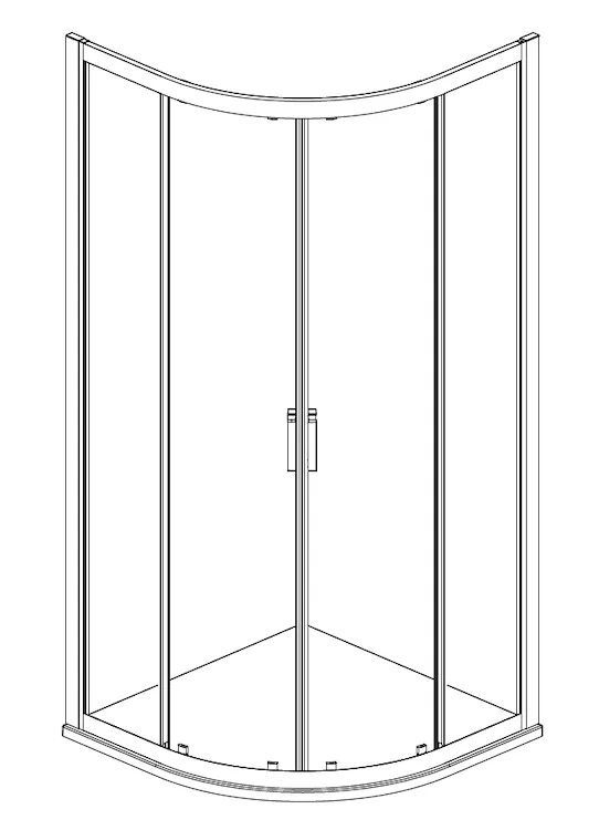 Doppia porta semicircolare scorrevole hall quick 80 cm angolo cromo reversib. codice prod: DSV17312 product photo