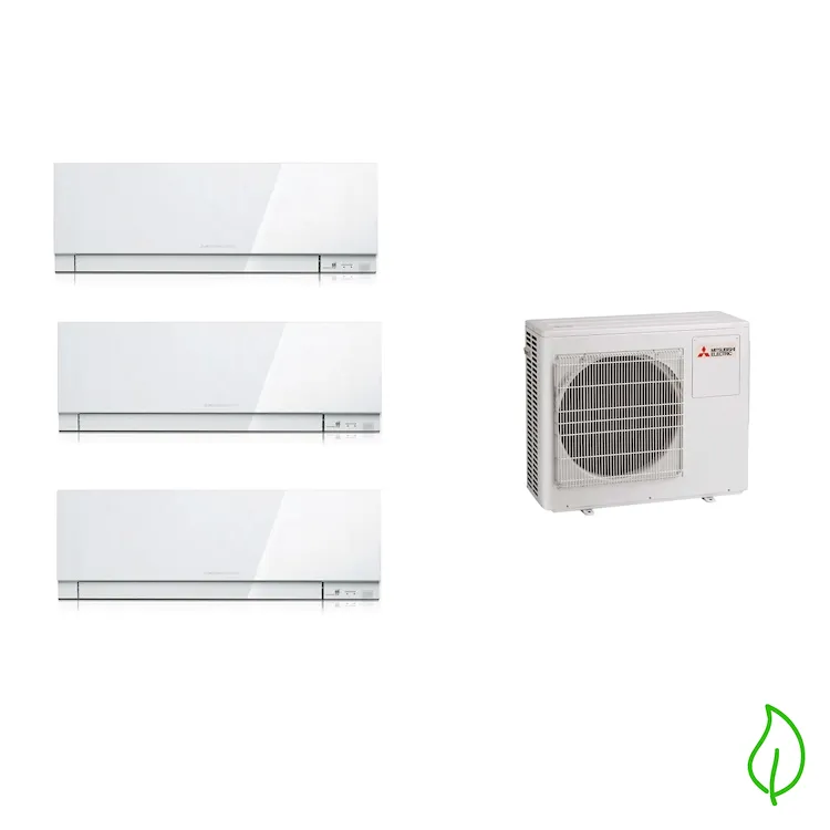 Kirigamine Zen condizionatore trialsplit 9000 12000 12000 btu bianco msz-ef[25][35][vgkw mxz-3f68vf3 product photo