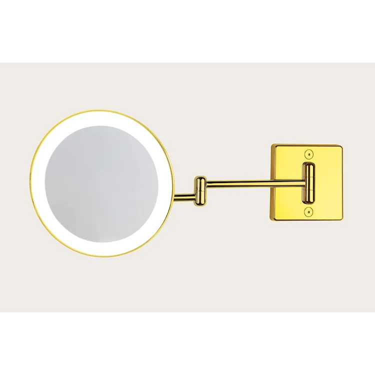 C35/2g3 discolo led specchio ingranditore x3 tondo da parete oro ø23.2 braccia, illuminazione a led codice prod: C35/2G3 product photo