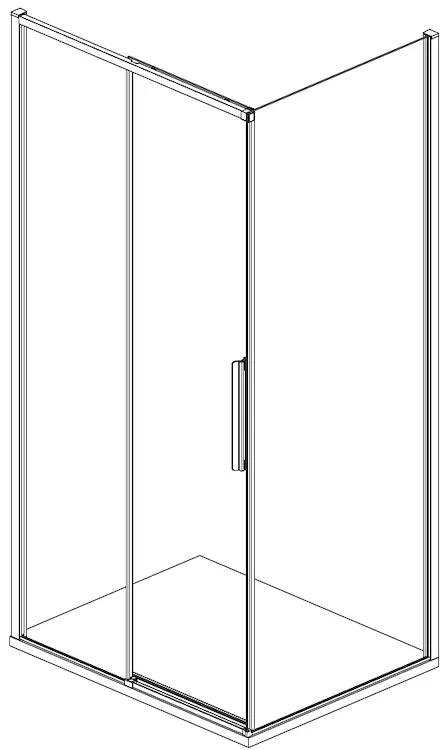 Porta scorrevole hall six 100 angolo argento lucido reversibile codice prod: DSV17518 product photo