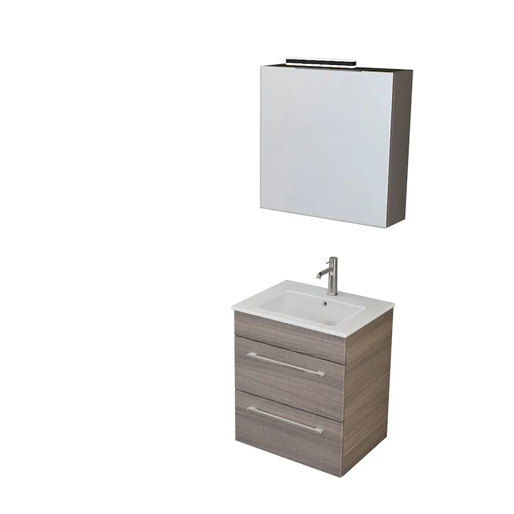 Easy mobile sospeso 55 cm con lavabo e specchio e lampada led olmo scuro codice prod: 5SMRK09.045 product photo