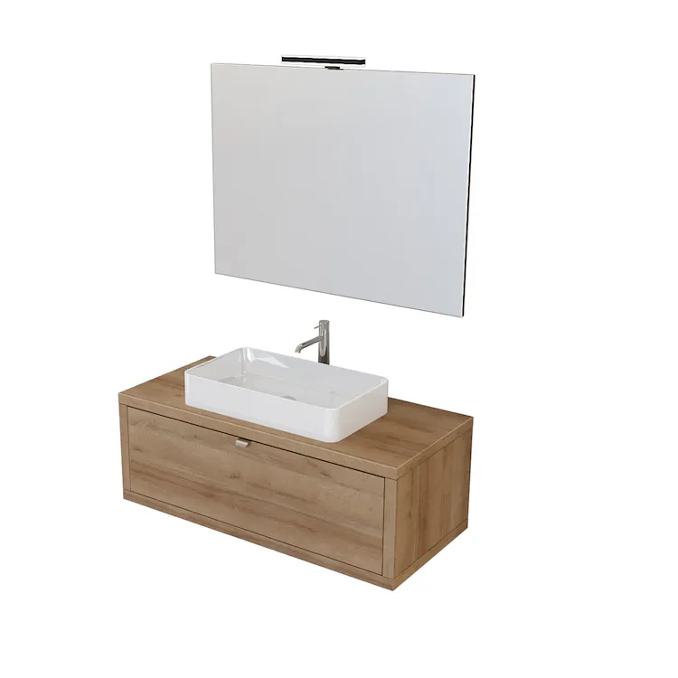 Home mobile 110 cm sospeso con lavabo, specchio e lampada led rovere farnia codice prod: 5DMSK30.056 product photo