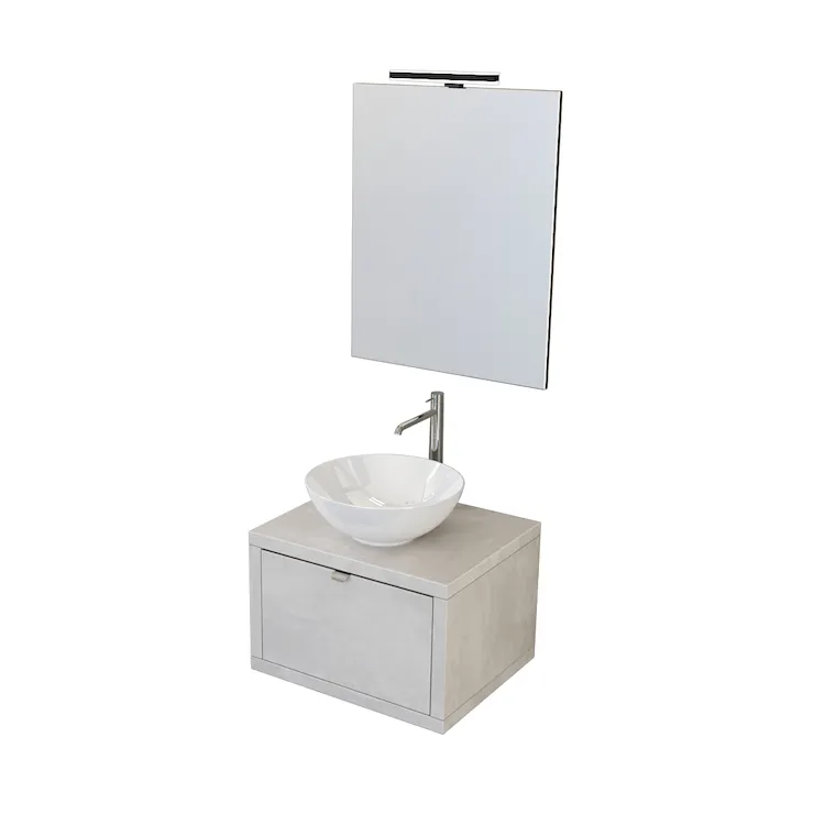 Home mobile 60 cm sospeso con lavabo, specchio e lampada led grigio cielo codice prod: 5DMSK15.049 product photo