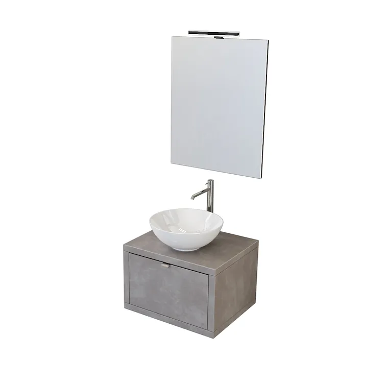 Home mobile 60 cm sospeso con lavabo, specchio e lampada led grigio caldo codice prod: 5DMSK15.054 product photo